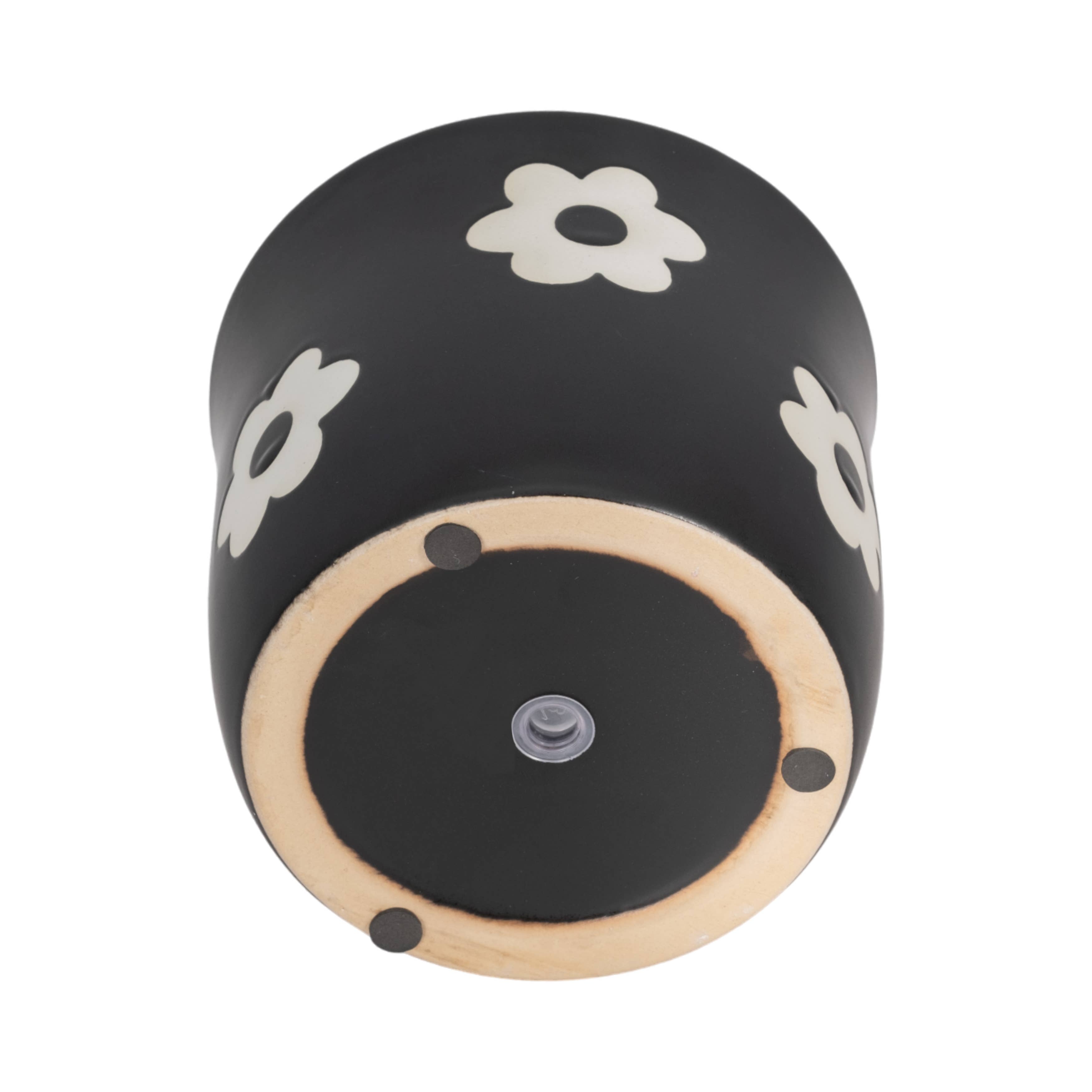 Black/White Ceramic Raised Flower Power