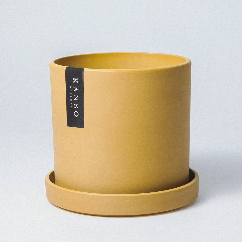 7" & 4" Mustard Seed & Dusted Clay Planters & Saucers