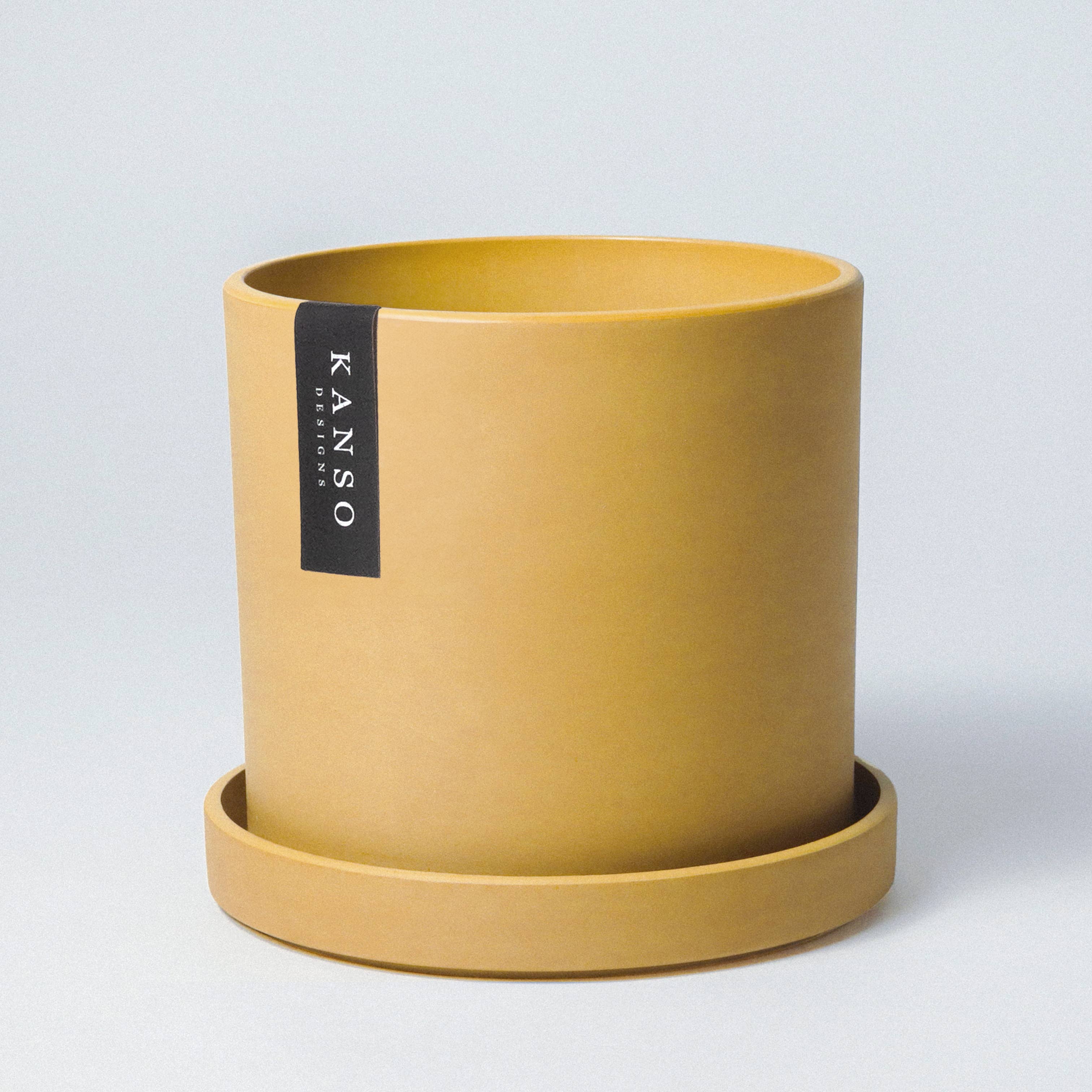 7" & 4" Mustard Seed & Dusted Clay Planters & Saucers