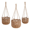 Natural Hemp Hanging Baskets S/3