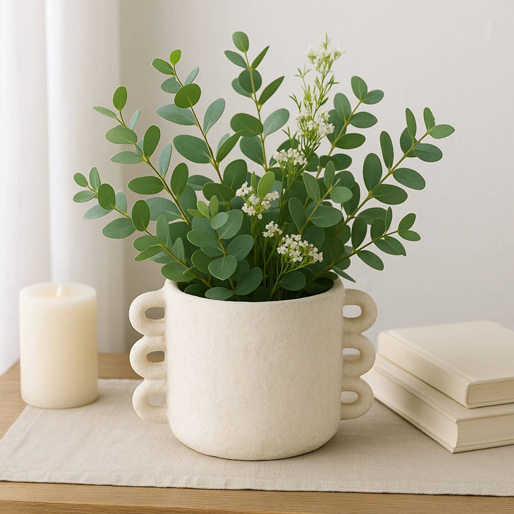 White Ceramic Round Multi-Loop Arch Handle