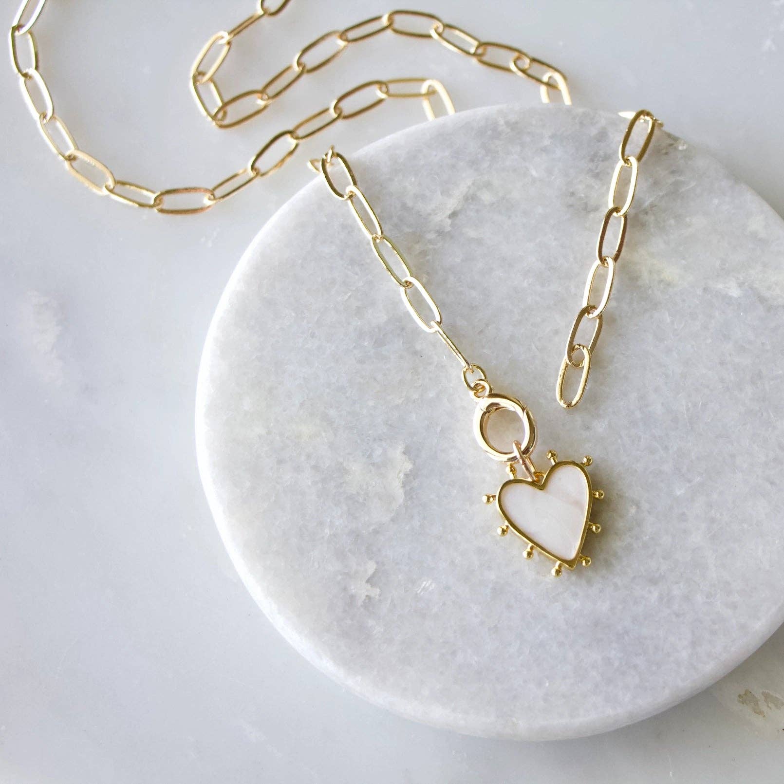Enamel Heart Charm Necklace