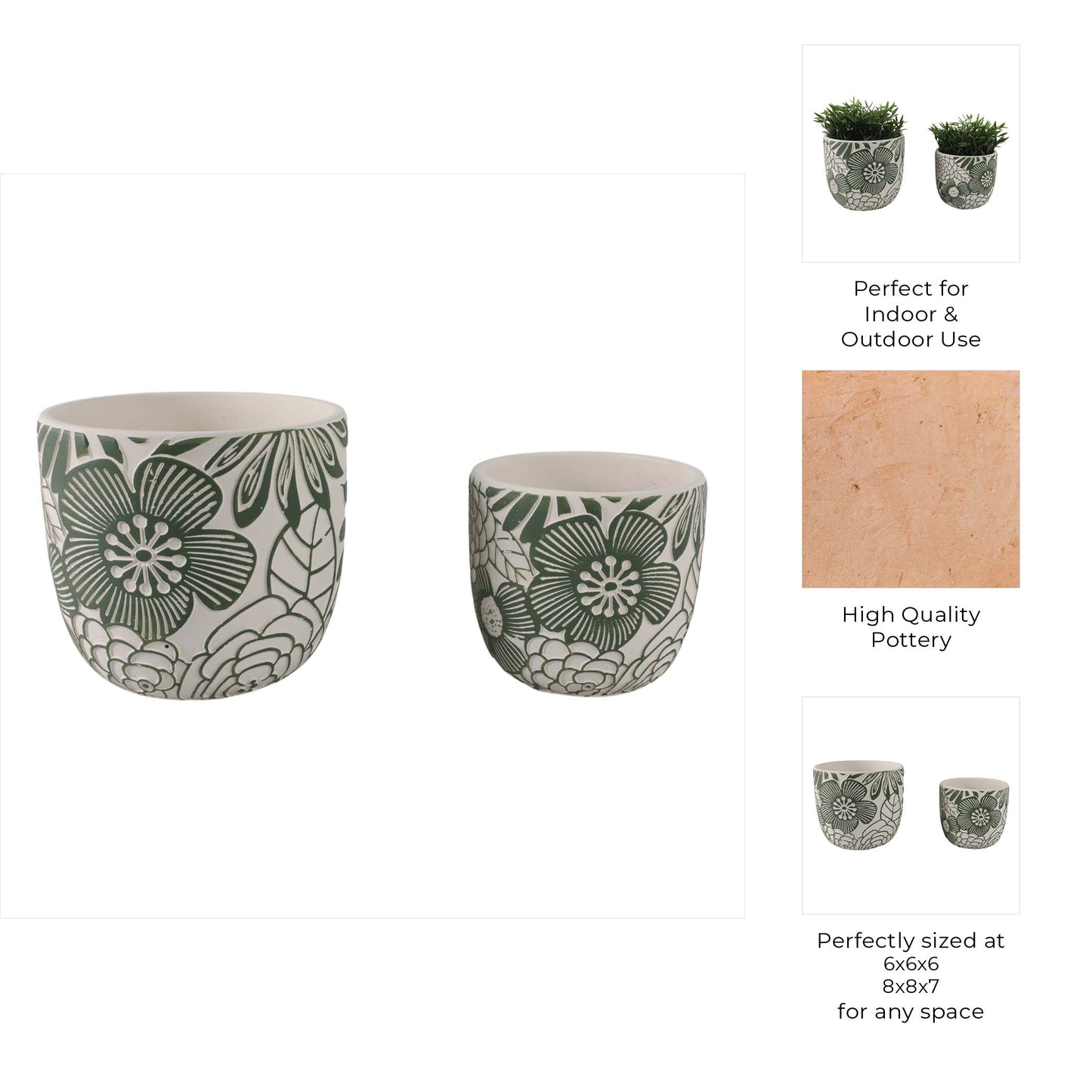 Ceramic Floral Power Planters