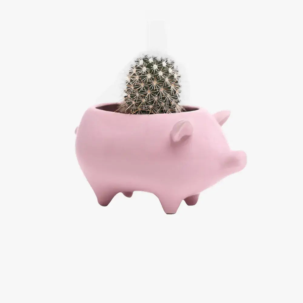 Pig Planter - Ceramic Animal Succulent Pot 3in 2 Colors
