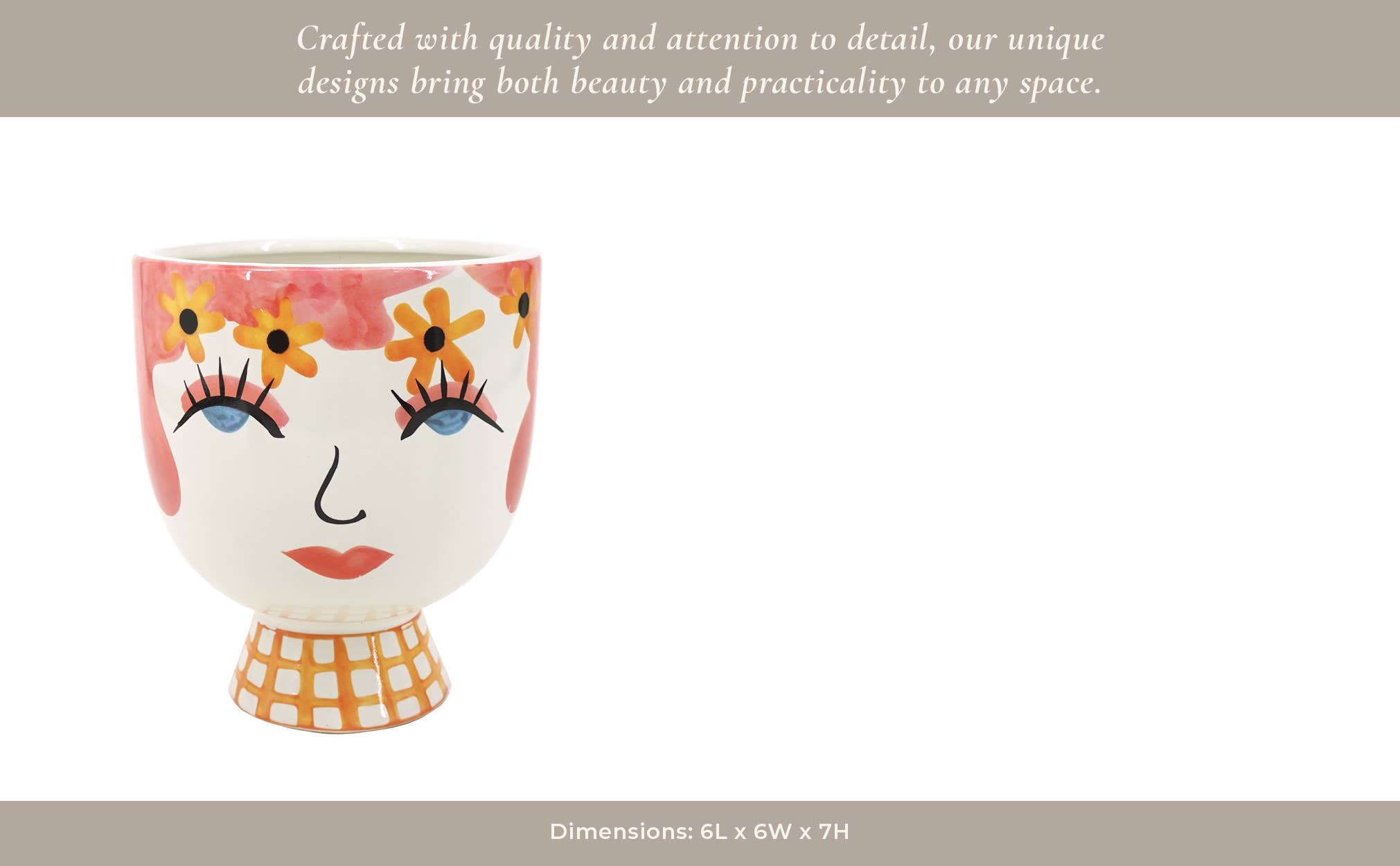 Pink Ceramic Frida Face Pretty Eyelash