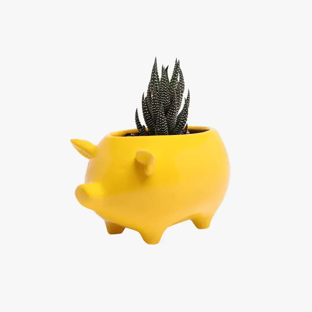 Pig Planter - Ceramic Animal Succulent Pot 3in 2 Colors