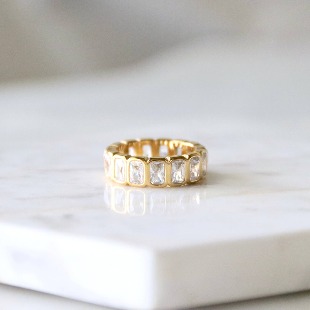Emerald Cut Eternity Band