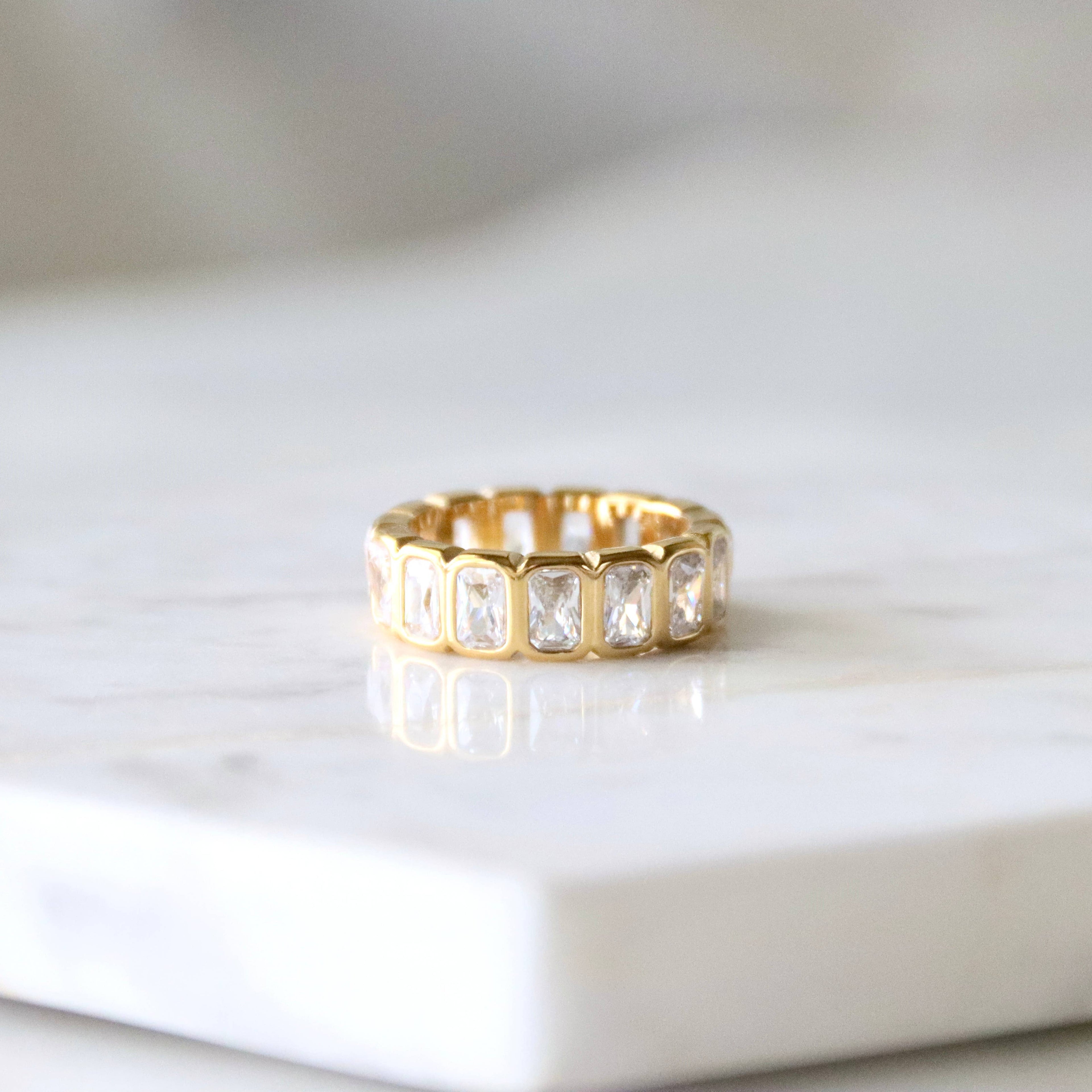 Emerald Cut Eternity Band
