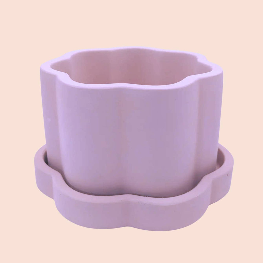 Groovy Colorful Plant Pot | 4" with Drain and Tray