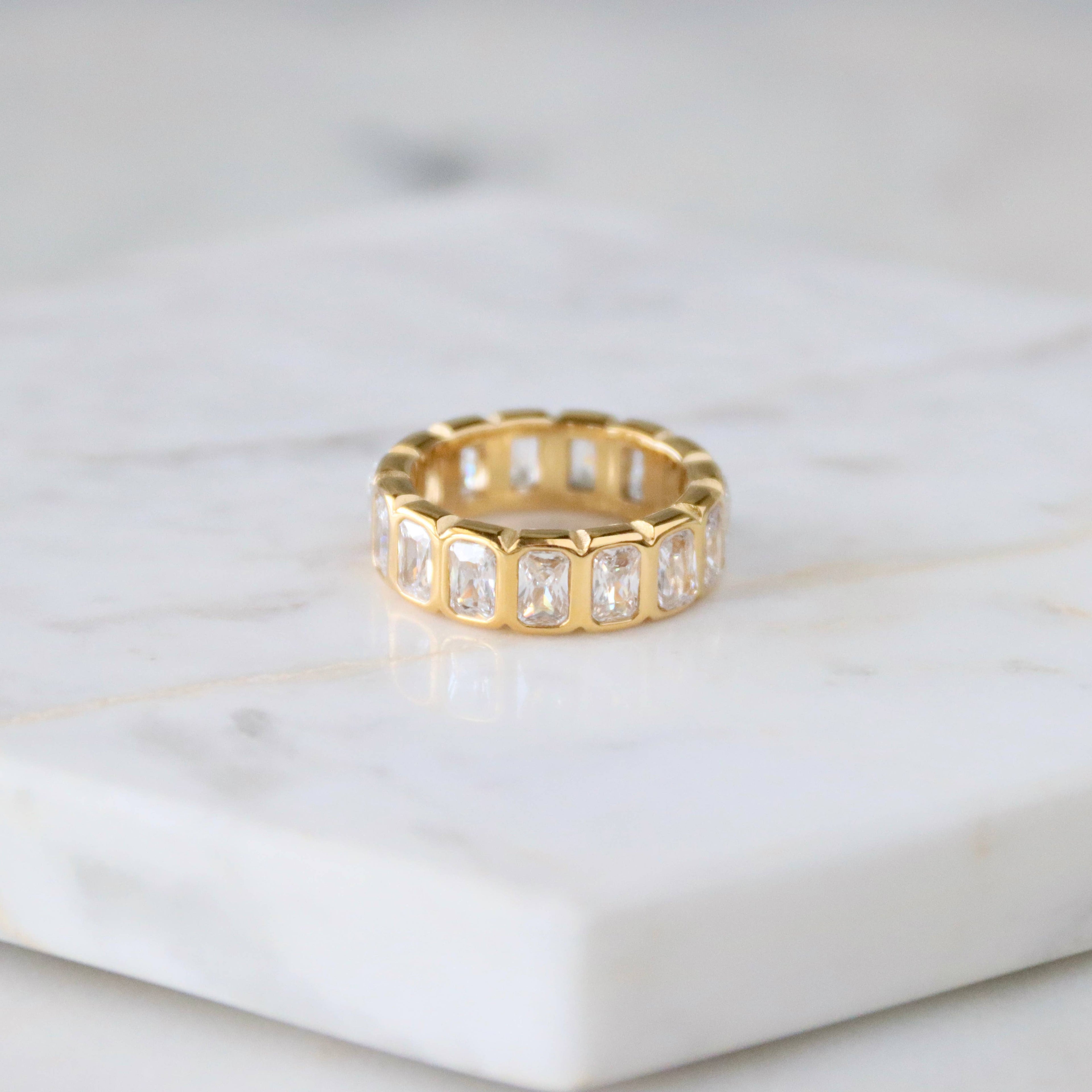 Emerald Cut Eternity Band