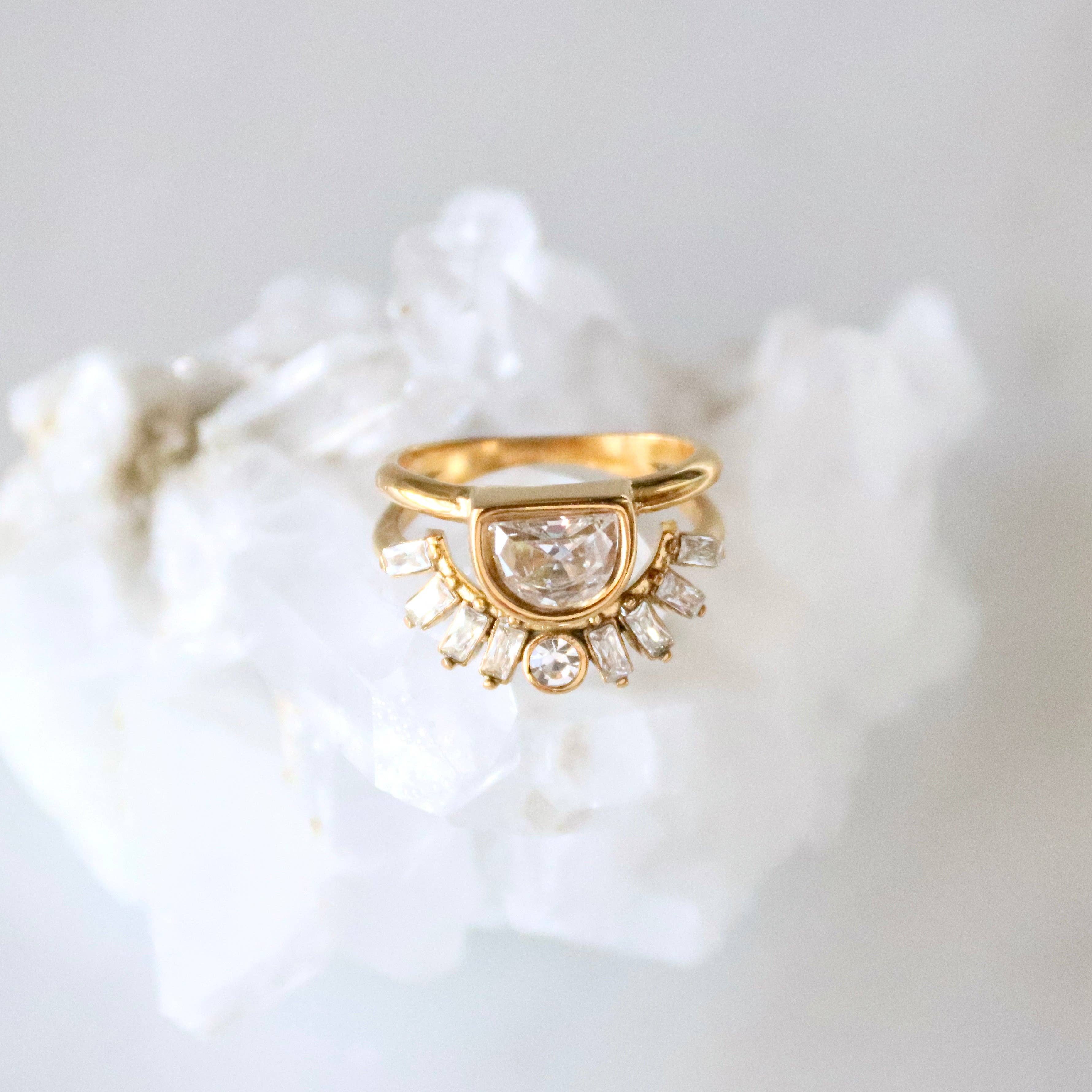Layered Sunburst Ring - Waterproof