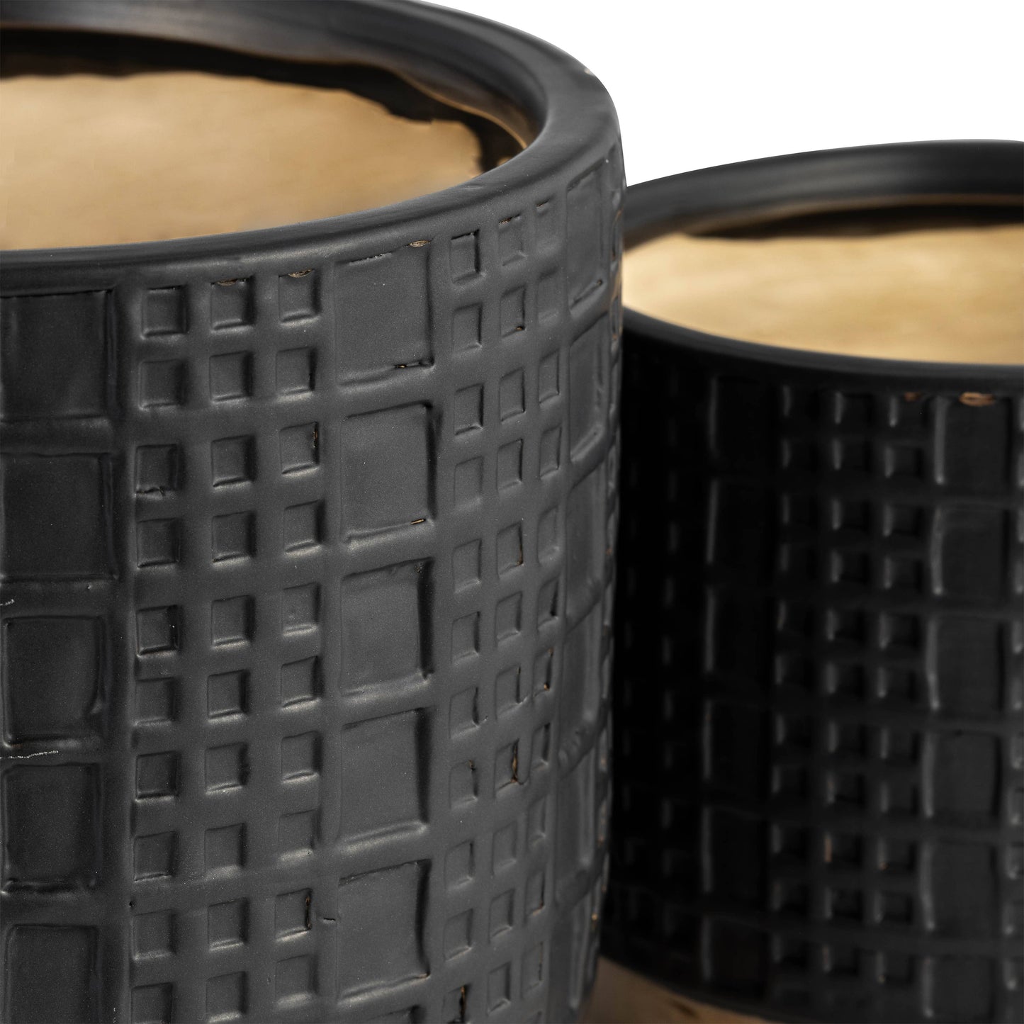 Ceramic Raised Mesh Planter - Black, 6 in