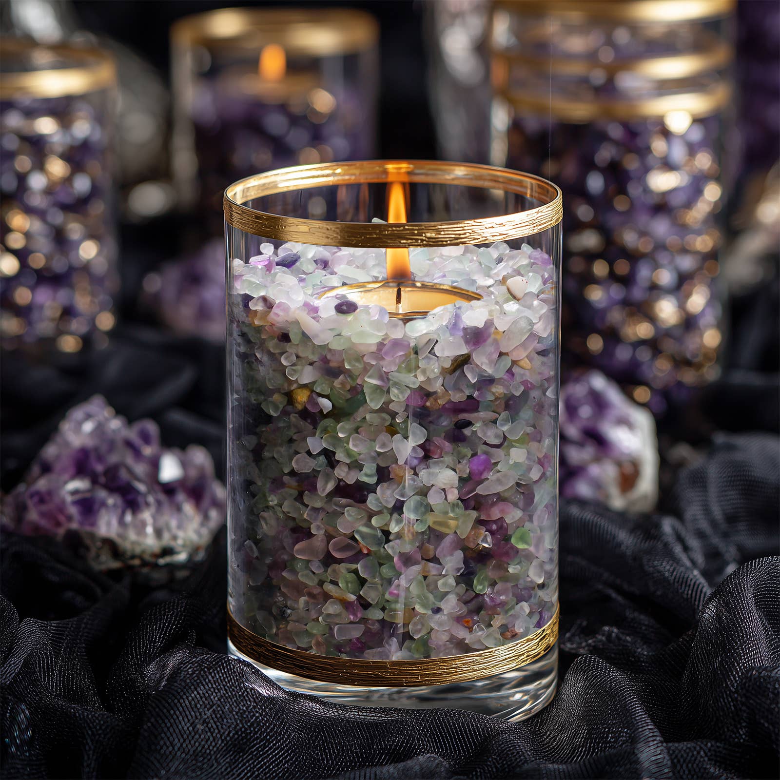 Purple Crystal Pebbles Polished River Rocks Decorative Rock