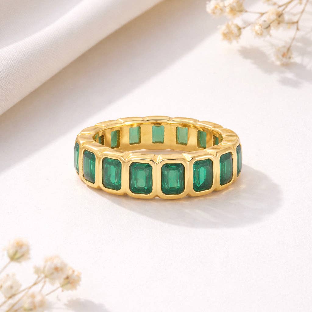 Emerald Cut Eternity Band