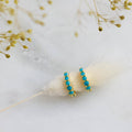 Turquoise Huggie Earrings - Hypoallergenic