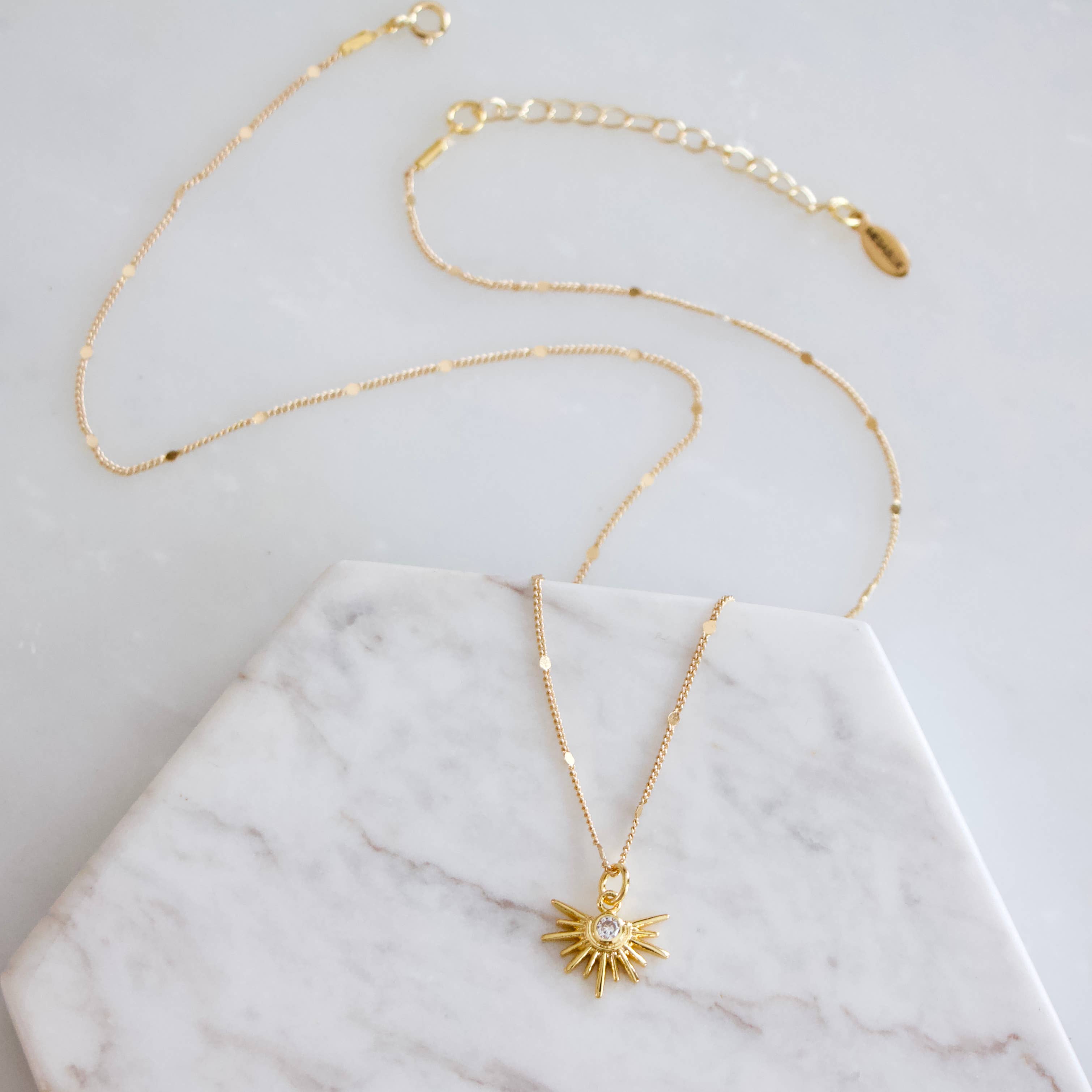 CZ or Turquoise Starburst Necklace
