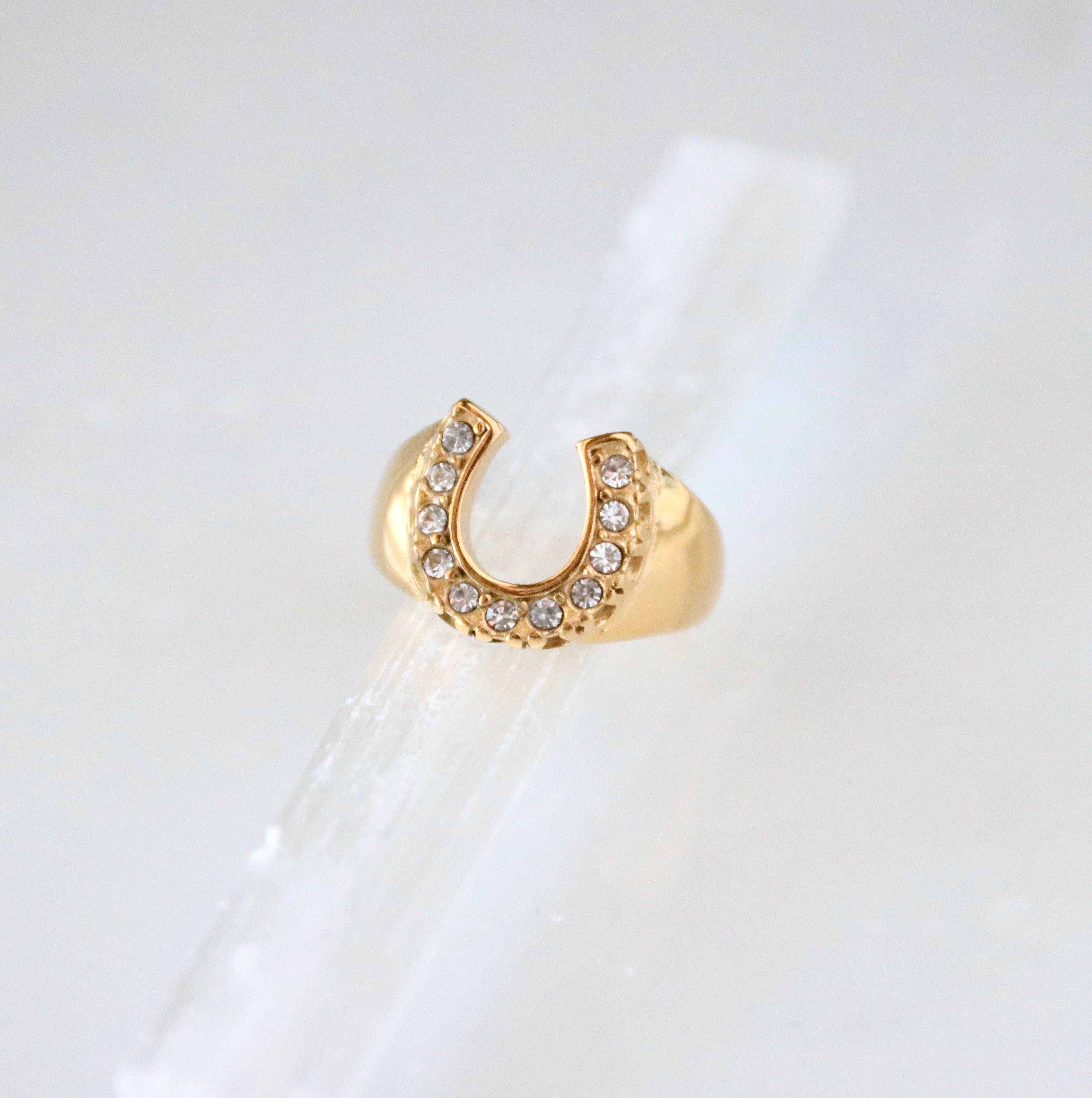 Zircon Horseshoe Ring