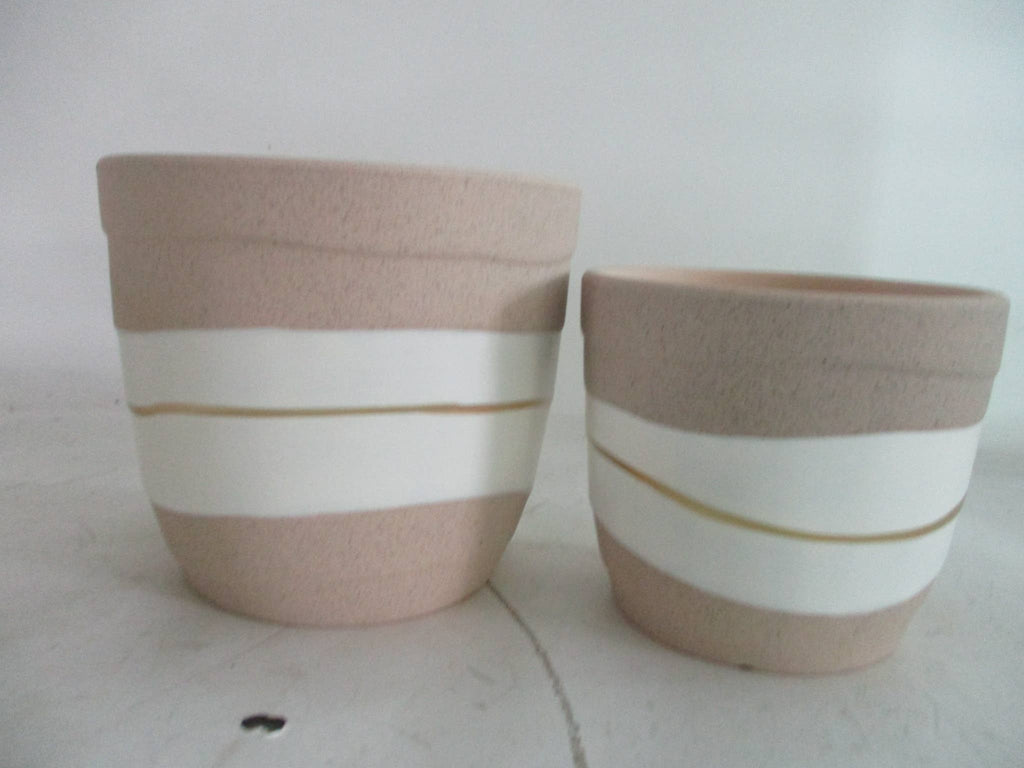 ORGANIC STRIPE PLANTER, 6.69" NESTED WITH 80291