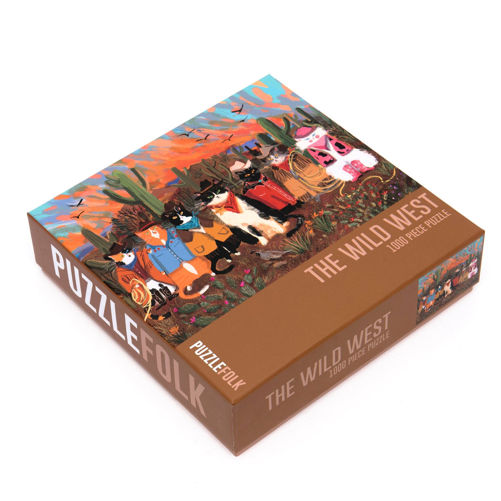 The Wild West 1000 Piece Western Cat Puzzle