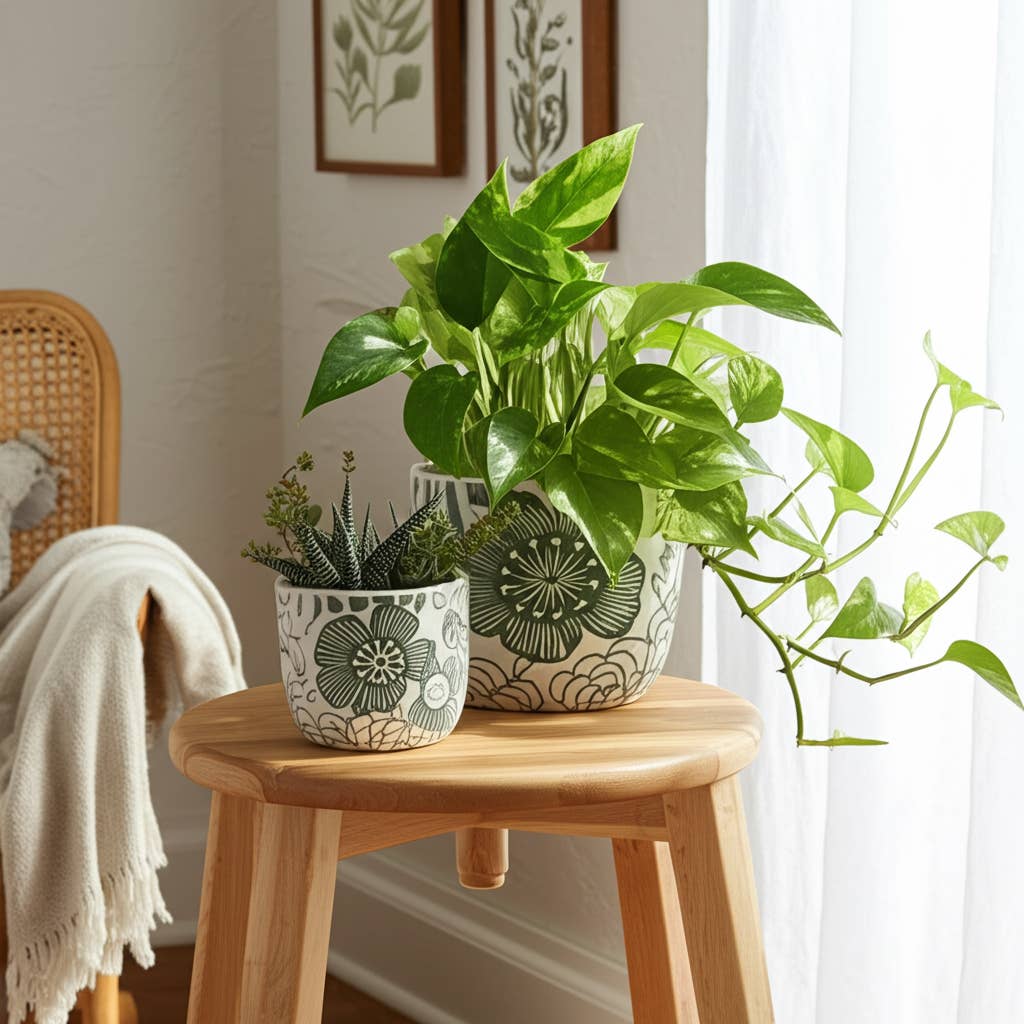 Ceramic Floral Power Planters