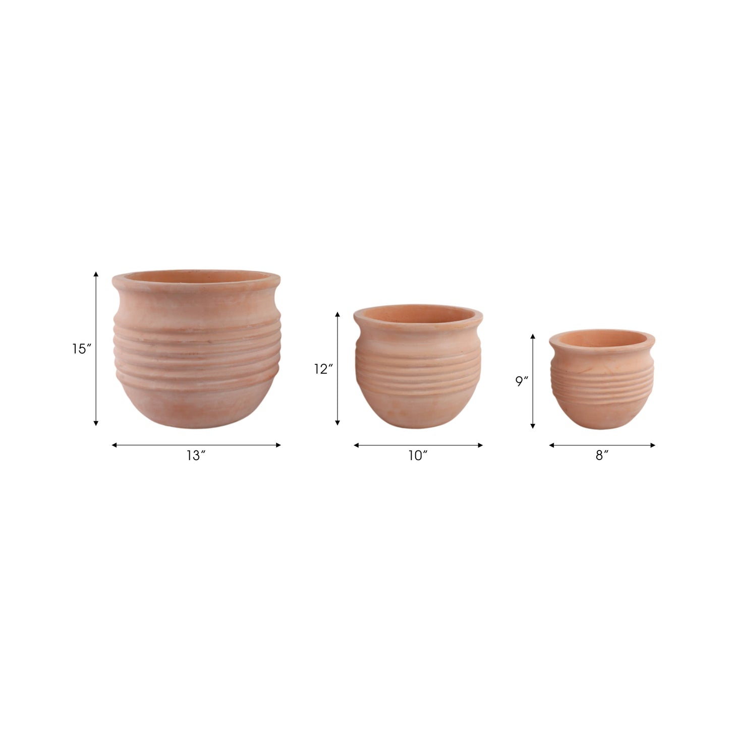 Ceramic Ribbed Planter Pots