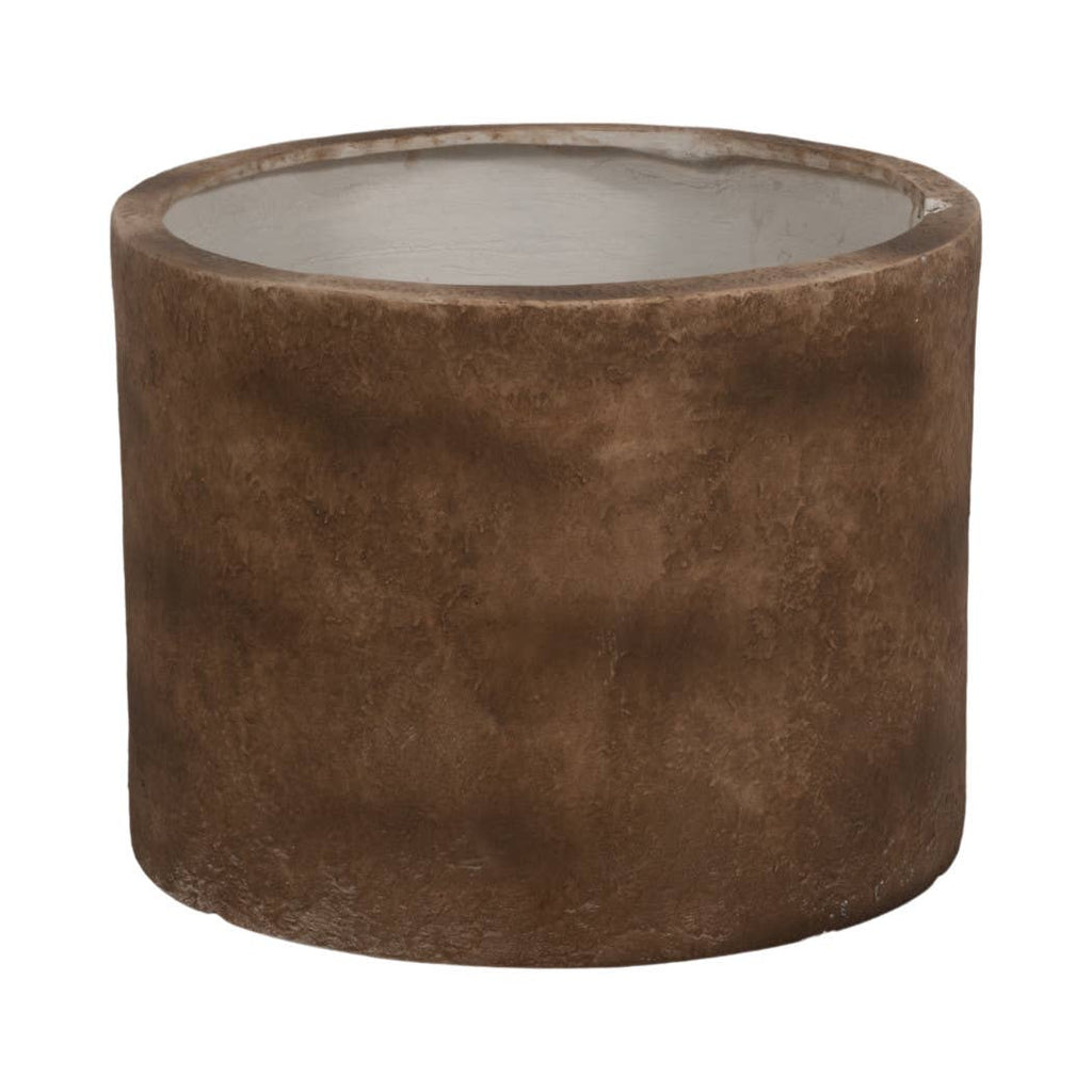 Plant Pot - Brown Ceramic Round Resin Textured Finish, 24 in