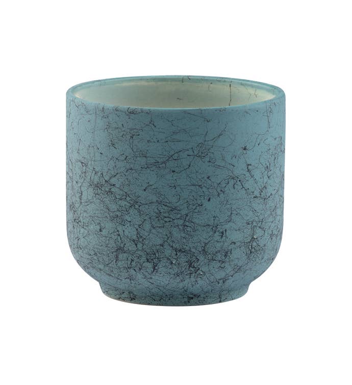 Rustic Teal Planter - Crackle   #22759