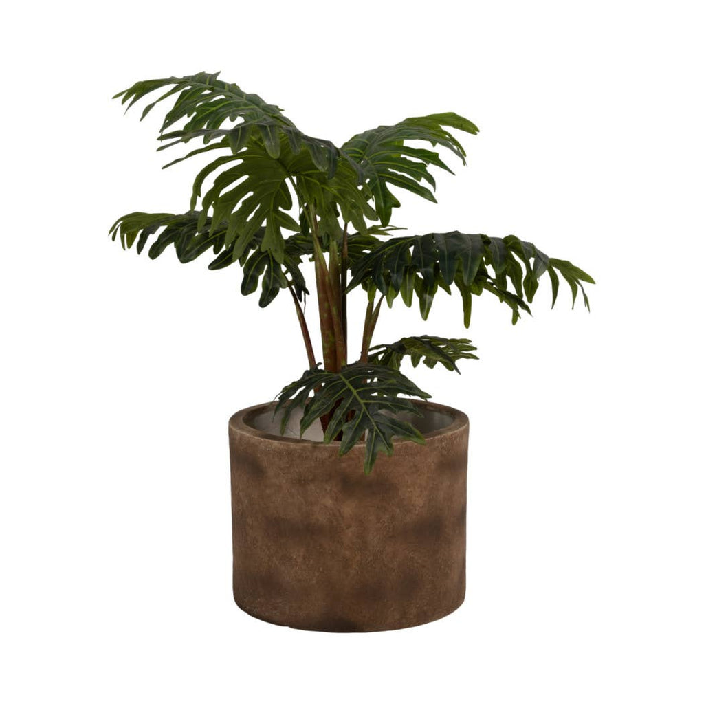 Plant Pot - Brown Ceramic Round Resin Textured Finish, 24 in