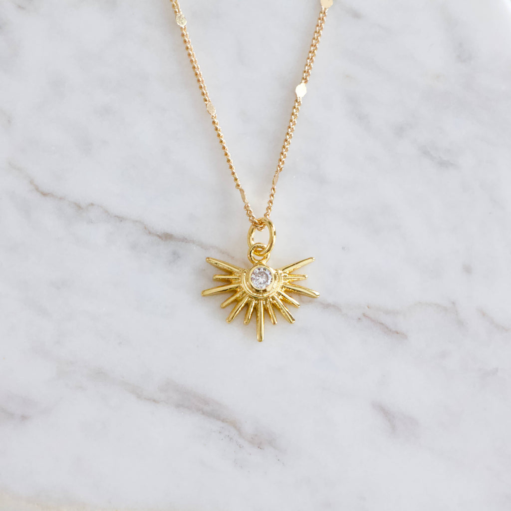CZ or Turquoise Starburst Necklace