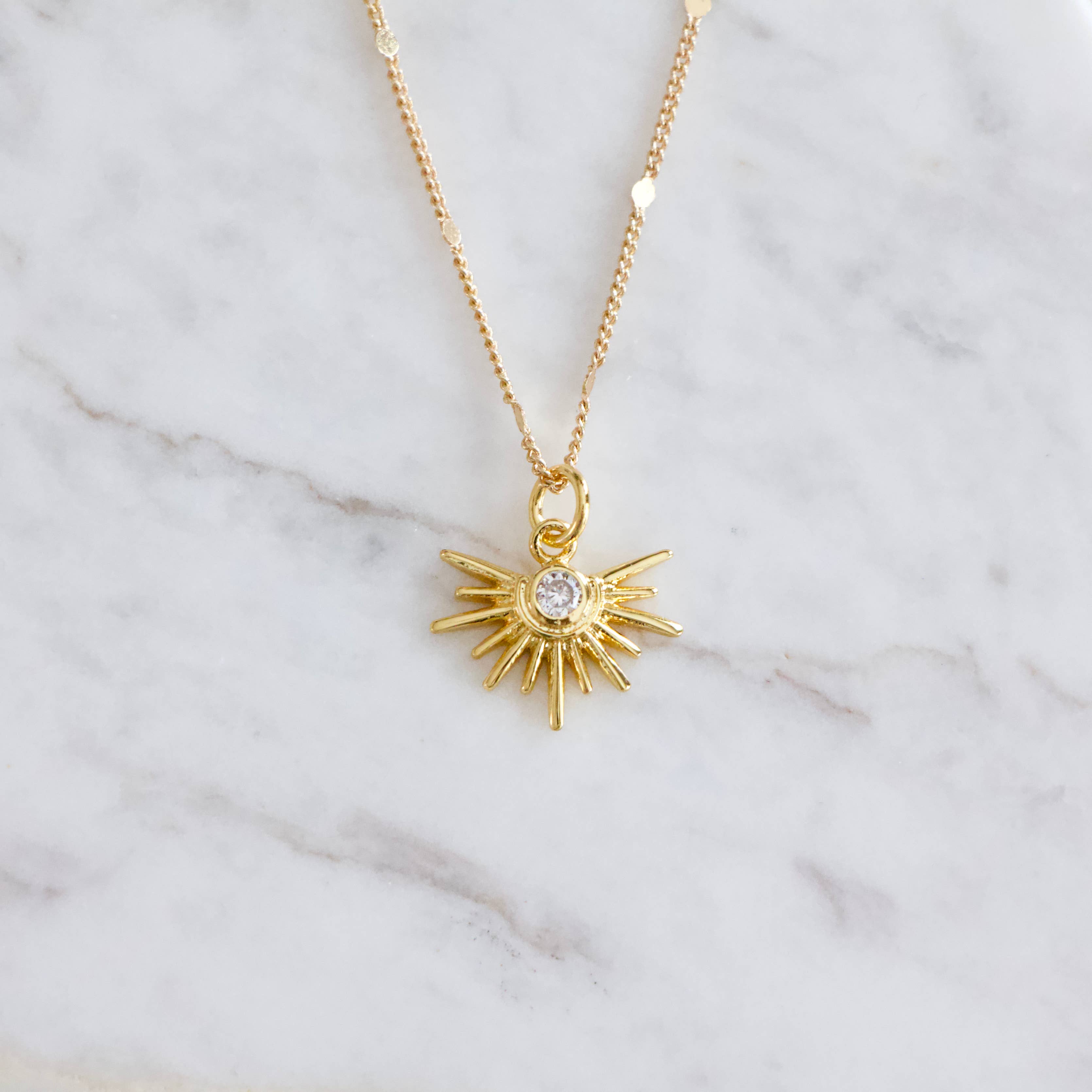 CZ or Turquoise Starburst Necklace